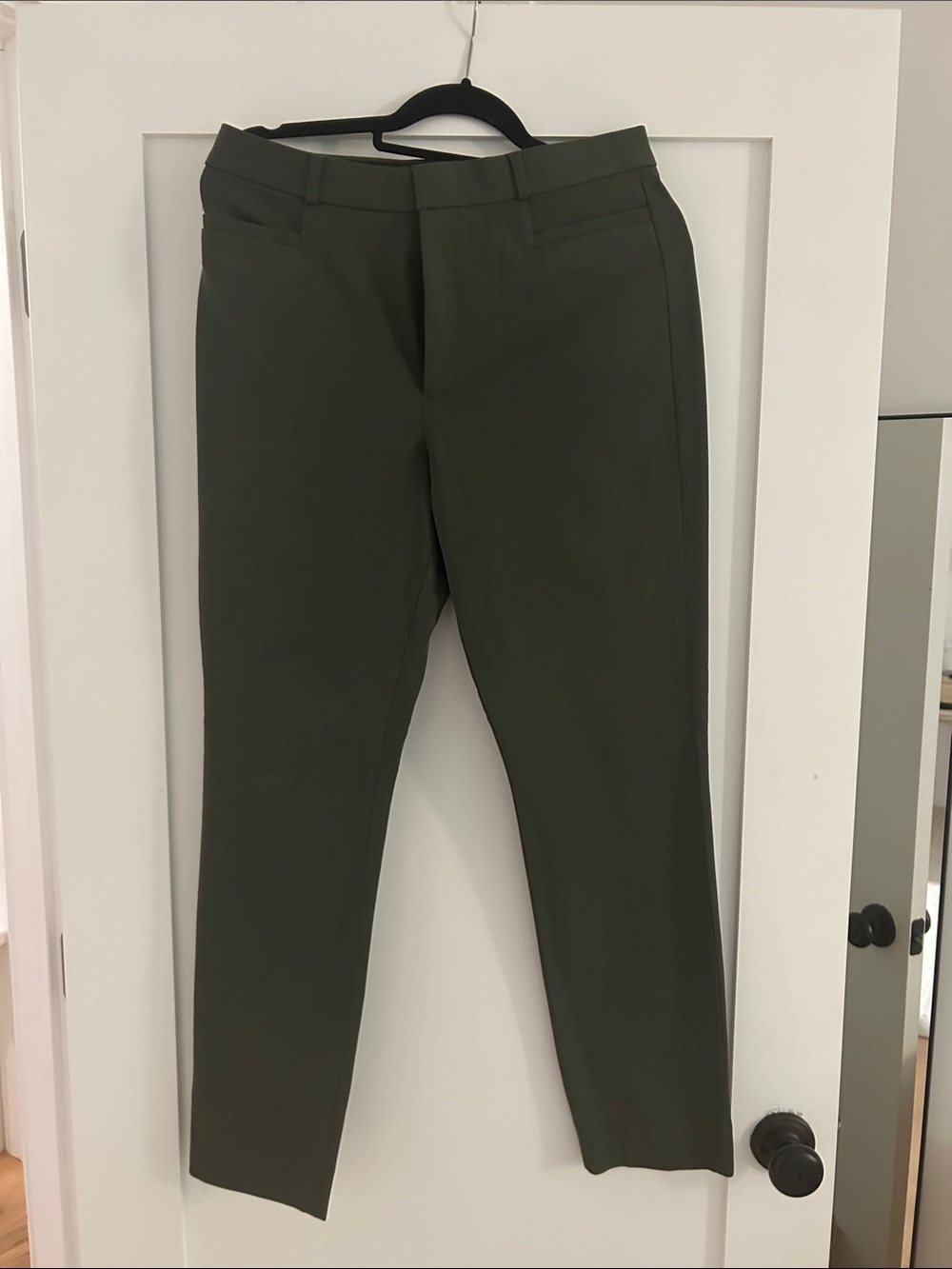 Womens Olive Dress Pants - Tailored Stretch Trousers